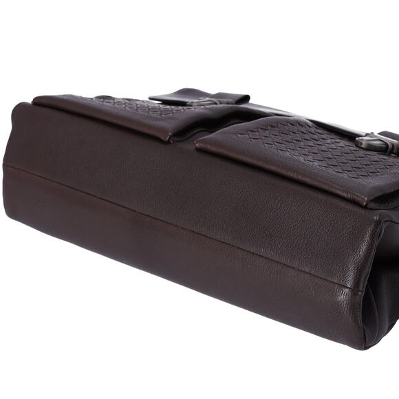 BOTTEGA VENETA Intrecciato Business Bag Dark Brown Leather - Picture 5 of 8